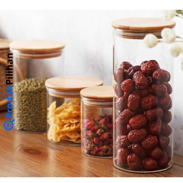 Produk Pilihan One Two Cups Toples Kaca Penyimpanan Makanan Coffee Storage Glass Jar - GH1270 - Image 2