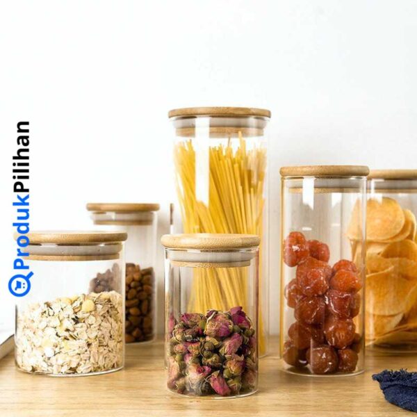 Produk Pilihan One Two Cups Toples Kaca Penyimpanan Makanan Glass Jar Coffee Storage - GH1270 - Image 2