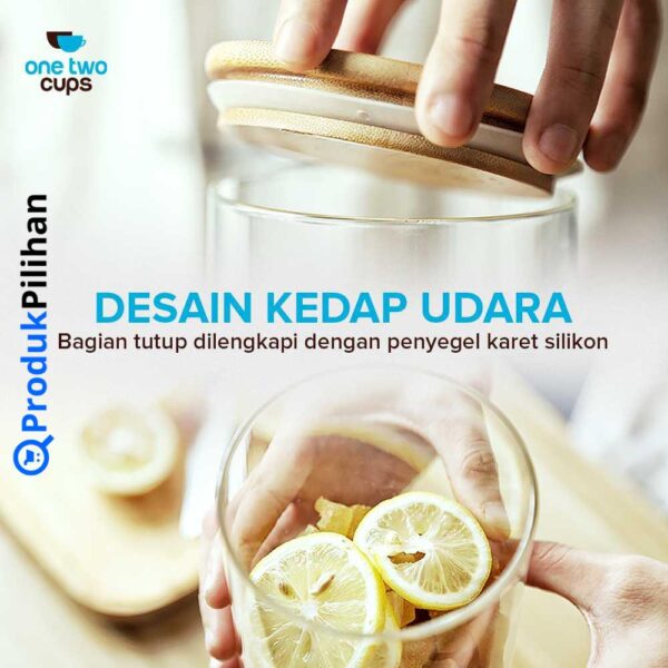 Produk Pilihan One Two Cups Toples Kaca Penyimpanan Makanan Coffee Storage Glass Jar - GH1270 - Image 7