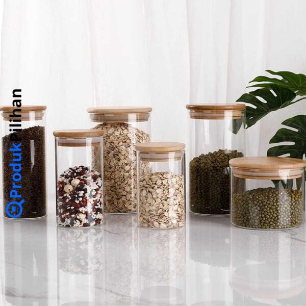 Produk Pilihan One Two Cups Toples Kaca Penyimpanan Makanan Coffee Storage Glass Jar - GH1270 - Image 6