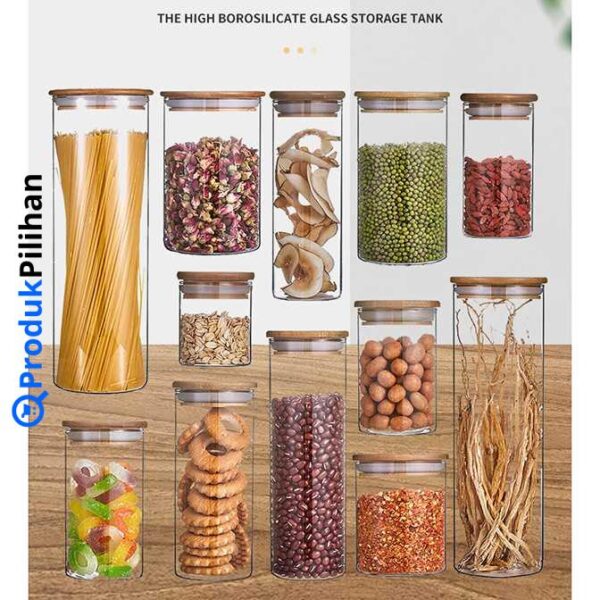 Produk Pilihan One Two Cups Toples Kaca Penyimpanan Makanan Coffee Storage Glass Jar - GH1270 - Image 5