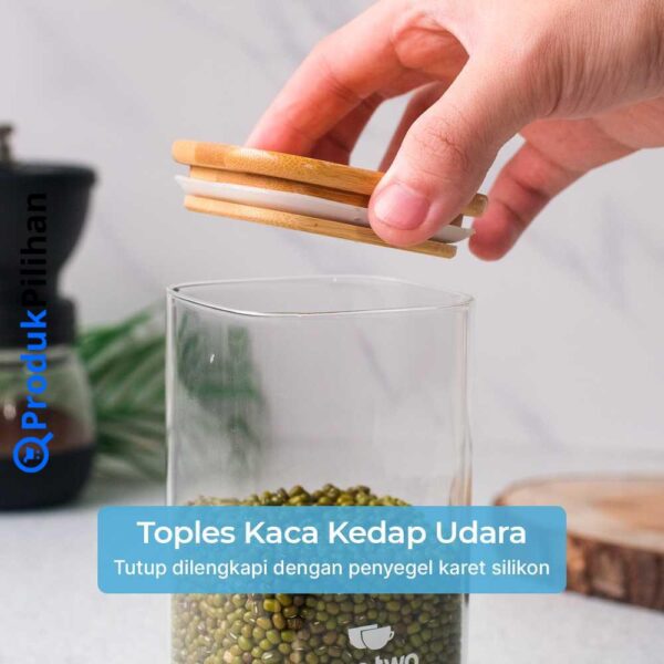 Produk Pilihan One Two Cups Toples Kaca Penyimpanan Makanan Coffee Storage Glass Jar - HC1019 - Image 5