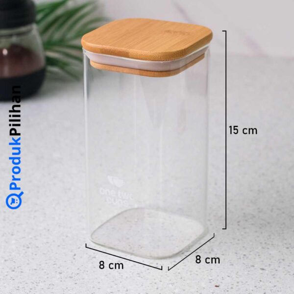 Produk Pilihan One Two Cups Toples Kaca Penyimpanan Makanan Coffee Storage Glass Jar - HC1019 - Image 7