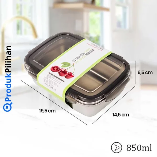 Lunch Box Stainless Steel Anti Tumpah - TaffHOME KT273 (Awet & Aman)