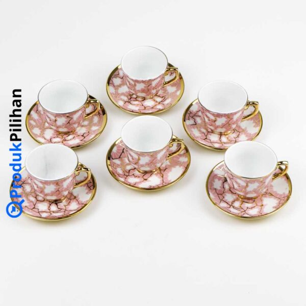 Set Cangkir Keramik Elegan 6 in 1 | Motif Eropa Klasik (SUNFILI B151) - Image 5