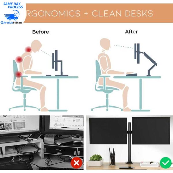 Bracket Monitor Dual Arm - KMT-2 - Image 2