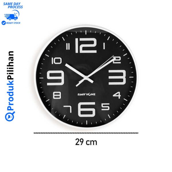 Jam Dinding Bulat TaffHOME Quartz 29 cm Model H6588 - Image 7