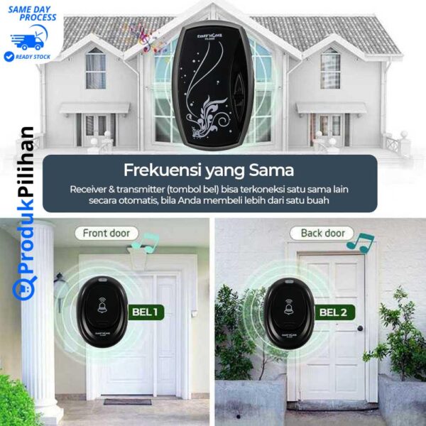 TaffHOME Bel Pintu Wireless Door Bell Waterproof - Image 9